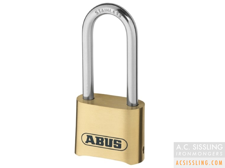 Abus 180IBLS Resettable Combination Long Shackle Brass Padlock 50mm 