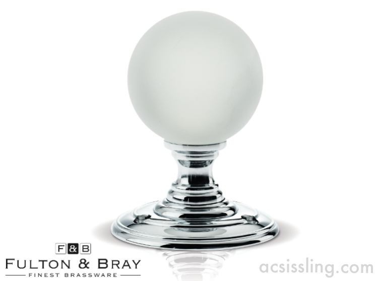 Fulton & Bray FB302 Frosted Glass Ball Mortice Knob 