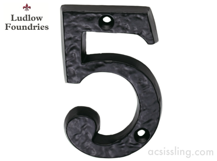 Ludlow Foundries Door Numerals Black Antique 0 - 9 