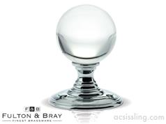 Fulton & Bray FB300 Series Glass Ball Mortice Knobs 55mm (Face Fixed) 
