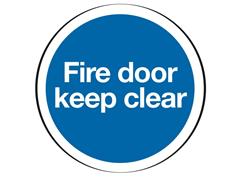 Fire Door Keep Clear Signs - 76mm Dia Circular 