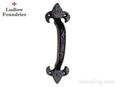 Ludlow Foundries LF5574 Fleur De Lys Pull Handle Black Antique 