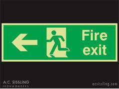 Fire Exit / Running Man / Arrow Left Signs PHOTO-LUMINESCENT 