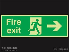 Fire Exit / Running Man / Arrow Right Signs PHOTO-LUMINESCENT 
