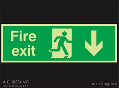 Fire Exit / Running Man / Arrow Down Signs PHOTO-LUMINESCENT 