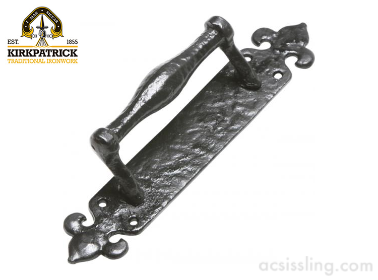 Kirkpatrick 2172 Offset Pull Handle on Plate Black Antique 