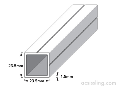 Combitech Plastic Square Tube 23.5mm  