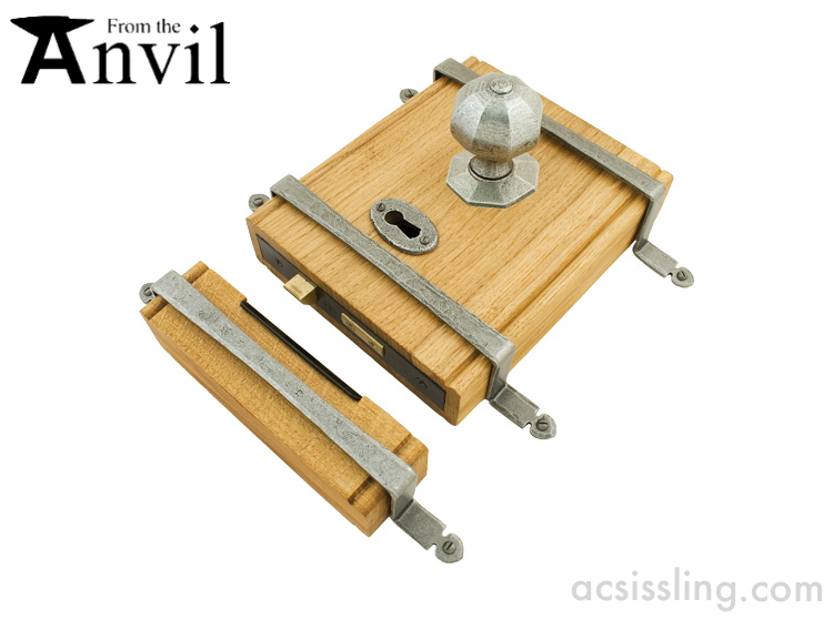From The Anvil 33004 Oak Box Lock with Octagonal Knobs Pewter 