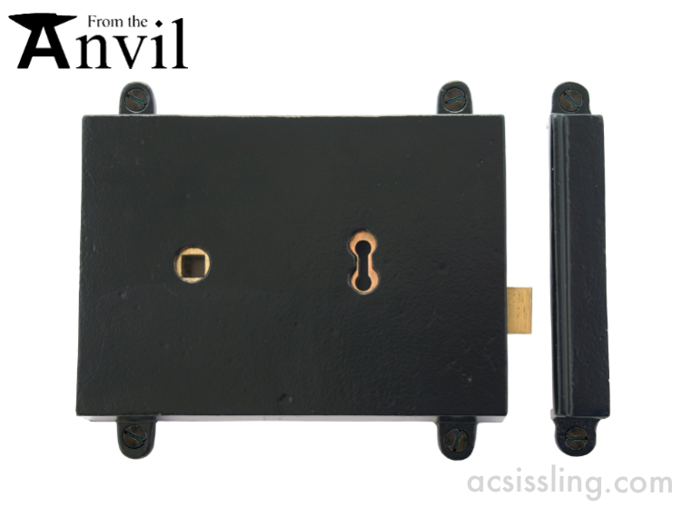 From The Anvil 33299 Rim Lock & Cast Iron Cover Powder Coated Black 