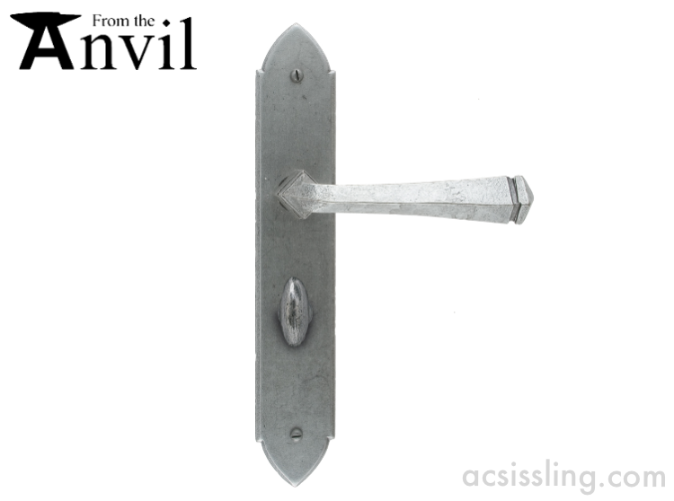 From The Anvil 33604-B Gothic BathroomLeve 57mm Centre Pewter 