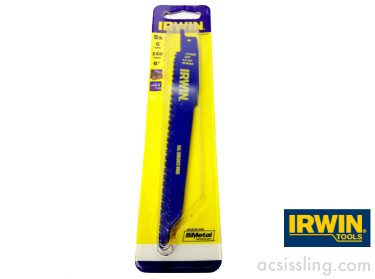 Irwin 372656 Reciprocating Blades Nail Embedded Wood Cutting 6TPI 150mm 