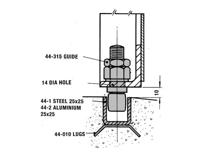Coburn 44-315 Metal Door Bottom Roller Guides (Pair) 
