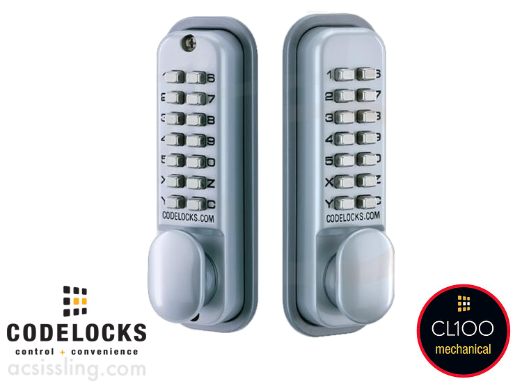 CODELOCK 190 Econ Mort Latch Back to Back Silver Grey 