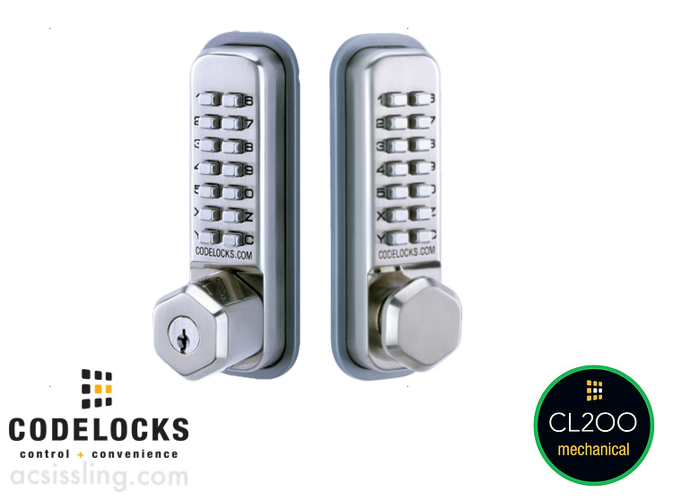CODELOCK CL290 Back to Back with KeyOverid Stainless Steel 
