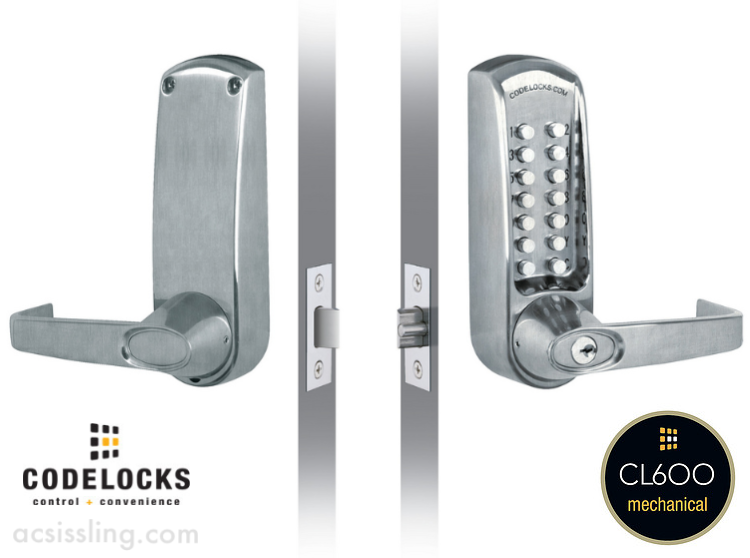 CODELOCK 610 Heavy Tubular Mortice Latch Brushed Steel 