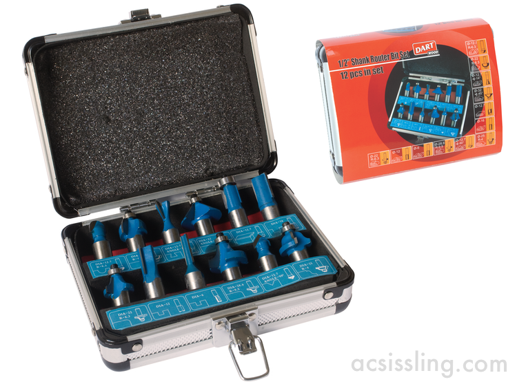 DART 1/2' Router Bit Set 12 Pce  