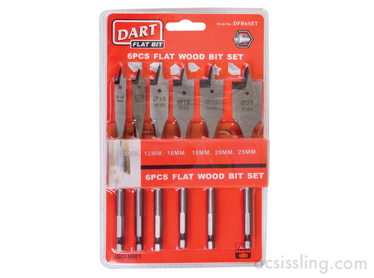 DART Flat Wood Bit Set 6 Pce  