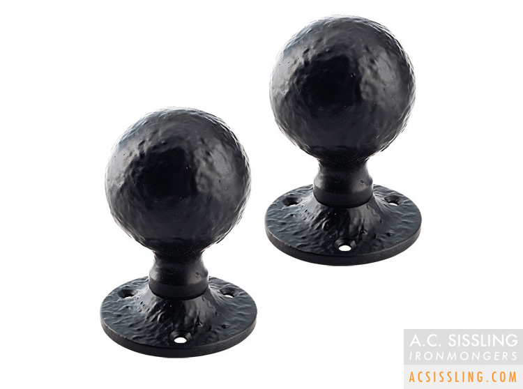 Foxcote Foundries FF415M Ball Mortice Knob Sprung Black Antique 