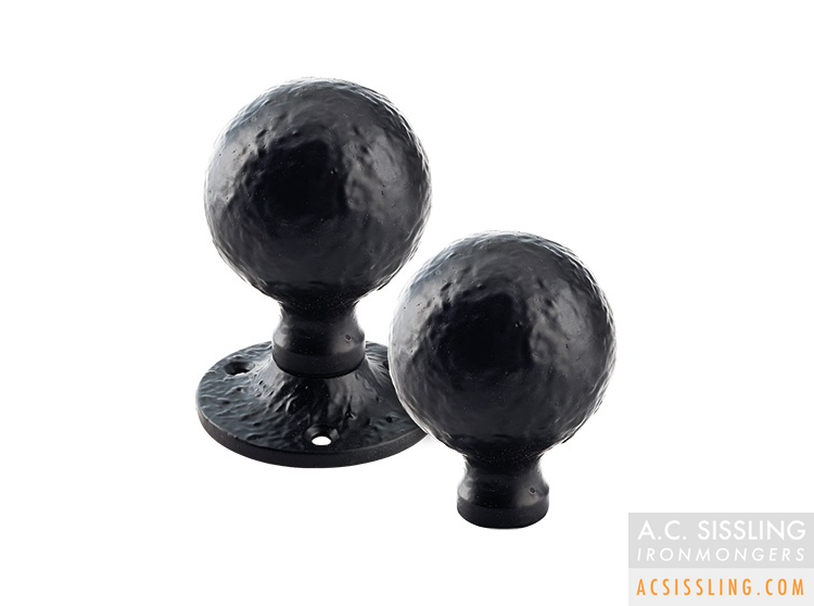 Foxcote Foundries FF415R Ball Rim Knob Sprung Black Antique 