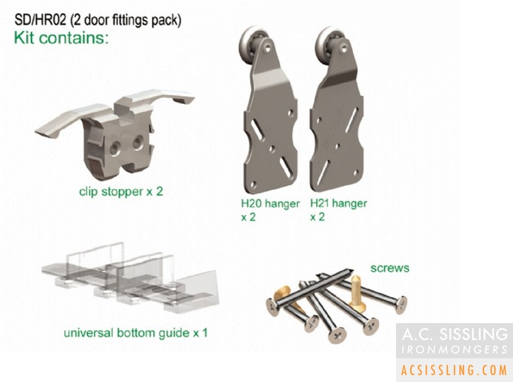 Rothley HORUS SD/HR02 Twin Door Component Pack (No Track) 