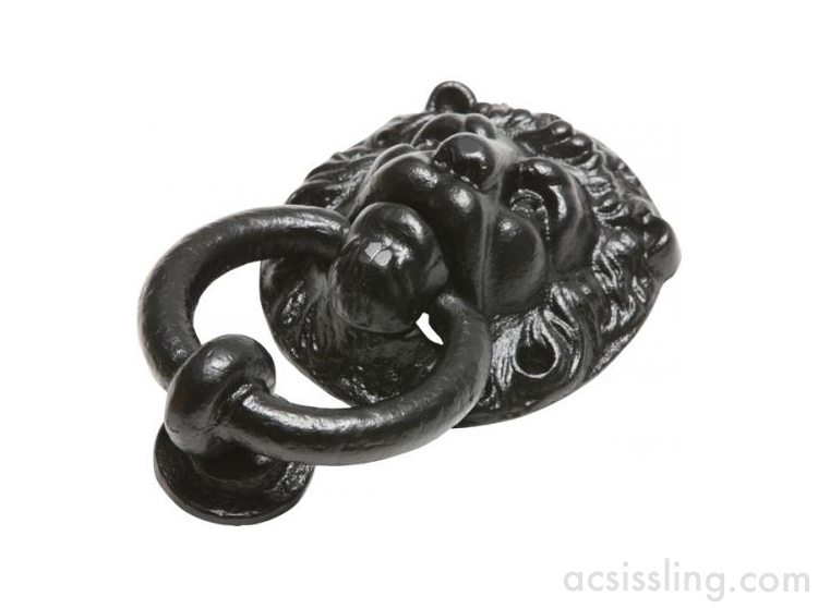Kirkpatrick 896 Lion Head Door Knocker Large Black Antique 