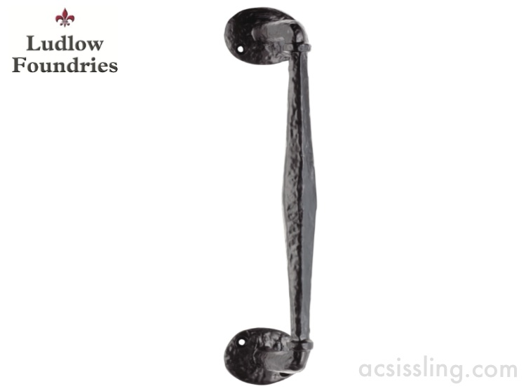 Ludlow Foundries LF5266 Offset Pull Handle on Rose Black Antique 