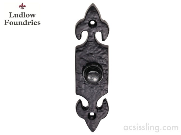 Ludlow Foundries LF5534 Fleur De Lys Bell Push Black Antique 