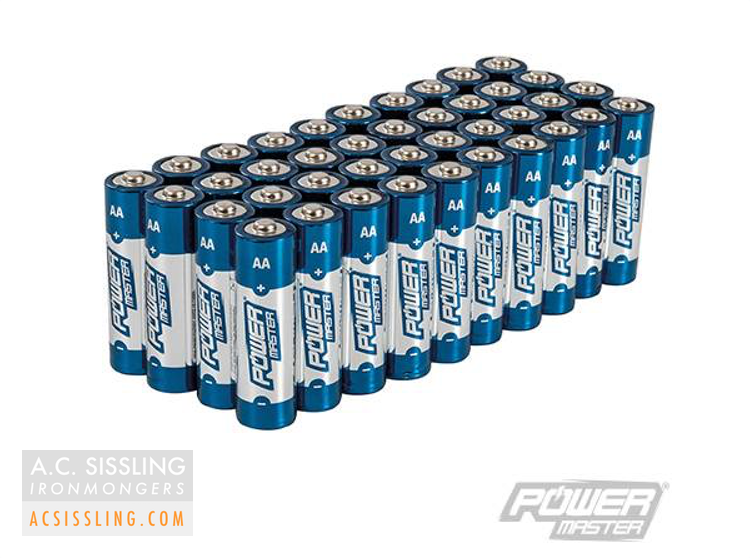 PowerMaster AA LR6 Super Alkaline 1.5v Batteries 40-Pack 