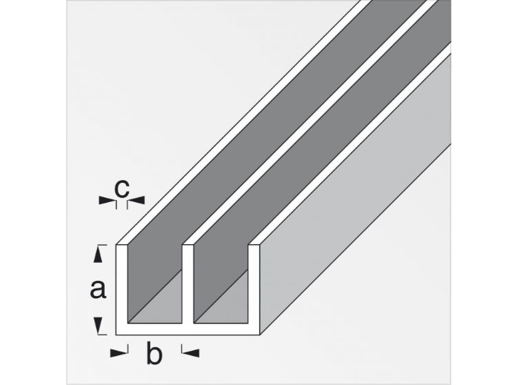 Alfer Aluminium Double Sliding Channels for 6mm Glass or Board 