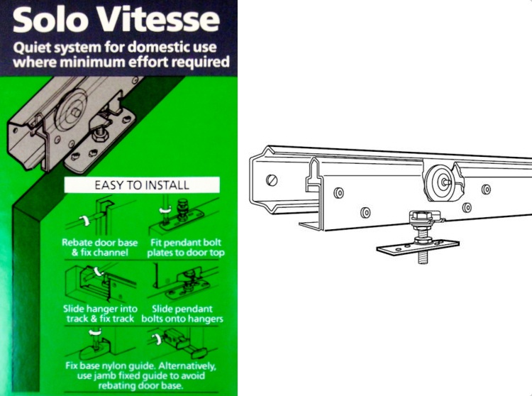 Coburn SOLO VITESSE Sliding Door Gear 50kg Top Hung System 