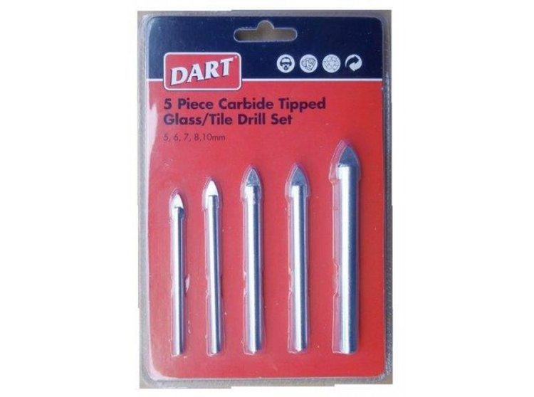 DART 5-Piece Tile / Glass Spear Point Drill Set 5-10mm 