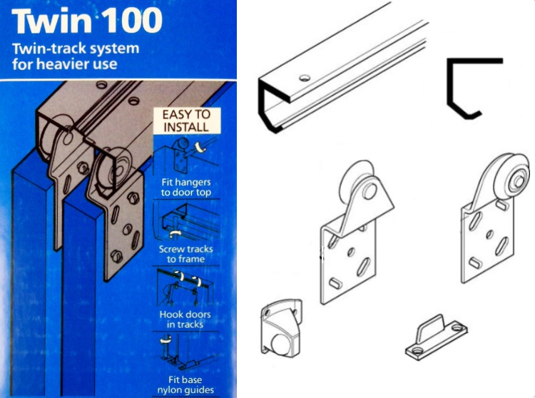 Coburn TWIN 100 Heavy Wardrobe Track Kits 45kg Top Hung System 