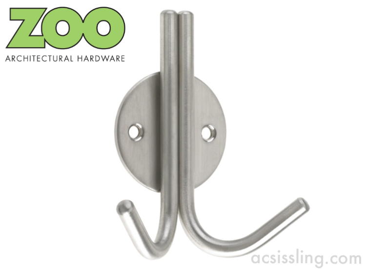 Zoo ZAS70 Double Stainless Robe Hook  