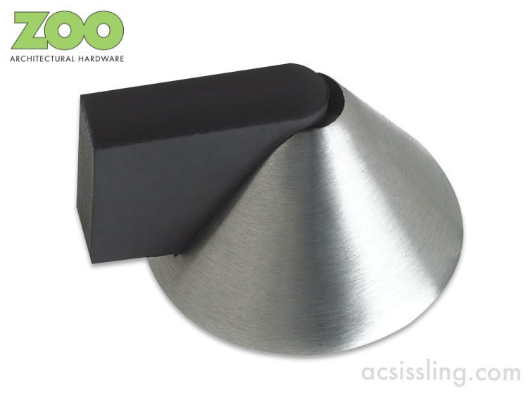 Zoo ZAS89SS Floor Mounted Satin Stainless Steel Cone Door Stop 