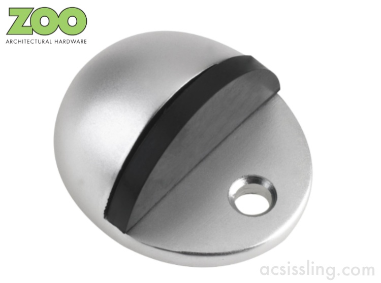 Aluminium Oval Screw In Anti-Turn Floor Door Stop Rubber Protected Stopper 