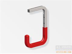 Alfer 2973 / 2976 Steel Square Wall / Ceiling Hooks - Red Plastic Coated 