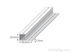 Combitech Aluminium Square Tube with 1-Branch 23.5mm 