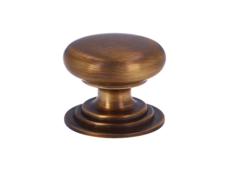 Alexander & Wilks - AW825 Waltz Round Cupboard Knob on Stepped Rose 