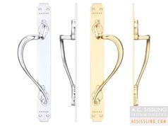 Fulton & Bray FB114 Art Nouveau Pull Handles on Backplates 