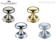 Fulton & Bray FB500 Oval Mortice Knobs on 60mm Rose (Face Fix) 