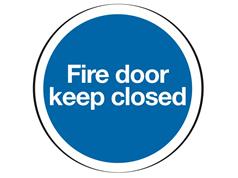 Fire Door Keep Closed Signs - 76mm Dia Circular 