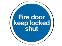 Fire Door Keep Locked Shut Signs -76mm Dia Circular 