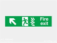 Fire Exit / Running Man / Arrow Up Left Signs 