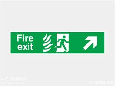 Fire Exit / Running Man / Arrow Up Right Signs 