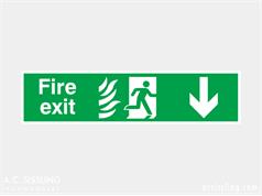 Fire Exit / Running Man / Arrow Down Signs  