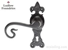 Ludlow Foundries Curly Tail Lever Handles Black Antique 