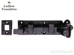 Ludlow Foundries Cranked Door Bolt Black Antique 