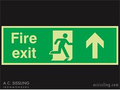 Fire Exit / Running Man / Arrow Up Signs PHOTO-LUMINESCENT 