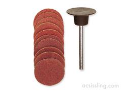 Proxxon 18mm Sanding Discs (10) with Arbor and Spare Discs to Suit 202358 / 202359 