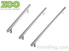 Zoo ZCS2G Series GUARDSMAN T-Bar Pull Handles 30mm Diameter Grade 201 Stainless 